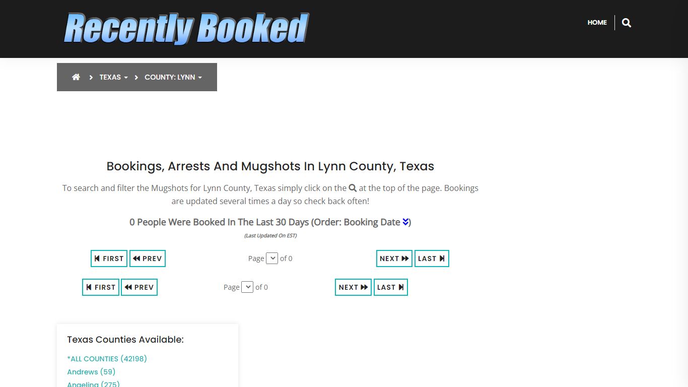 Bookings, Arrests and Mugshots in Lynn County, Texas - Recently Booked