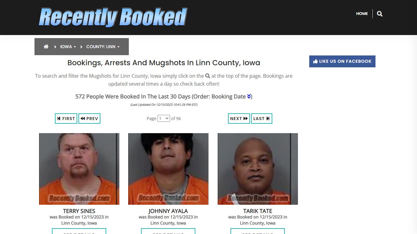 Recent bookings, Arrests, Mugshots in Linn County, Iowa - Recently Booked